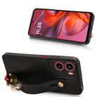 For Motorola Moto G05 / E15 4G Wristband Leather Back Phone Case(Black) - 3