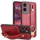 For Motorola Moto G05 / E15 4G Wristband Leather Back Phone Case(Red) - 1