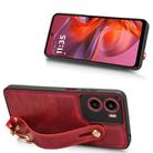 For Motorola Moto G05 / E15 4G Wristband Leather Back Phone Case(Red) - 3