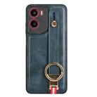 For Motorola Moto G05 / E15 4G Wristband Leather Back Phone Case(Blue) - 1
