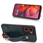 For Motorola Moto G05 / E15 4G Wristband Leather Back Phone Case(Blue) - 2
