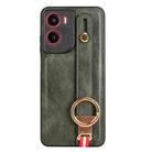 For Motorola Moto G05 / E15 4G Wristband Leather Back Phone Case(Green) - 2