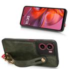 For Motorola Moto G05 / E15 4G Wristband Leather Back Phone Case(Green) - 3