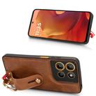 For Motorola Moto G15 / G15 Power 4G Wristband Leather Back Phone Case(Brown) - 3