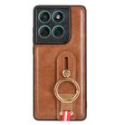 For Motorola Edge 60 Fusion Wristband Leather Back Phone Case(Brown) - 2