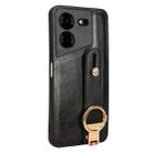 For Tecno Pova 5 Pro Wristband Leather Back Phone Case(Black) - 3