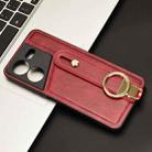 For Tecno Pova 5 Pro Wristband Leather Back Phone Case(Red) - 2