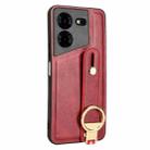 For Tecno Pova 5 Pro Wristband Leather Back Phone Case(Red) - 3