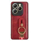 For Tecno Spark 20 Pro 4G Wristband Leather Back Phone Case(Red) - 3