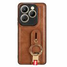 For Tecno Spark 20 Pro 4G Wristband Leather Back Phone Case(Brown) - 3