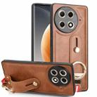 For Tecno Camon 30S / 30S Pro Wristband Leather Back Phone Case(Brown) - 1