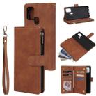 For Samsung Galaxy A21s Multifunctional Horizontal Flip Leather Case, with Card Slot & Holder & Zipper Wallet & Photo Frame(Brown) - 1