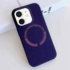 For iPhone 12 MagSafe Magnetic Liquid Silicone Phone Case(Dark Purple) - 1