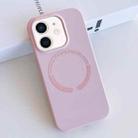 For iPhone 12 MagSafe Magnetic Liquid Silicone Phone Case(Pink) - 1