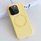 For iPhone 12 Pro MagSafe Magnetic Liquid Silicone Phone Case(Yellow) - 1
