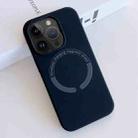 For iPhone 12 Pro Max MagSafe Magnetic Liquid Silicone Phone Case(Dark Blue) - 1