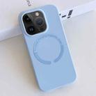 For iPhone 12 Pro Max MagSafe Magnetic Liquid Silicone Phone Case(Light Blue) - 1