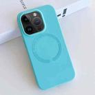 For iPhone 12 Pro Max MagSafe Magnetic Liquid Silicone Phone Case(Lake Blue) - 1
