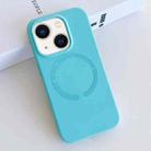 For iPhone 13 MagSafe Magnetic Liquid Silicone Phone Case(Lake Blue) - 1