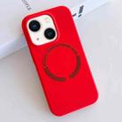 For iPhone 14 MagSafe Magnetic Liquid Silicone Phone Case(Red) - 1