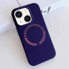 For iPhone 14 MagSafe Magnetic Liquid Silicone Phone Case(Dark Purple) - 1