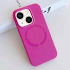 For iPhone 14 MagSafe Magnetic Liquid Silicone Phone Case(Rose Red) - 1