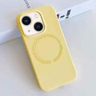 For iPhone 14 Plus MagSafe Magnetic Liquid Silicone Phone Case(Yellow) - 1