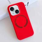 For iPhone 15 MagSafe Magnetic Liquid Silicone Phone Case(Red) - 1