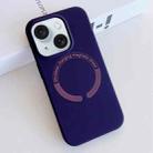 For iPhone 15 MagSafe Magnetic Liquid Silicone Phone Case(Dark Purple) - 1