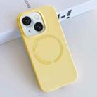 For iPhone 15 MagSafe Magnetic Liquid Silicone Phone Case(Yellow) - 1