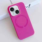 For iPhone 15 Plus MagSafe Magnetic Liquid Silicone Phone Case(Rose Red) - 1