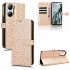 For ZTE Libero 5G IV Honeycomb Dot Texture Leather Phone Case(Gold) - 1