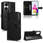 For ZTE Anshin Family A303ZT JP Version Honeycomb Dot Texture Leather Phone Case(Black) - 1