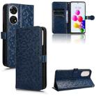 For ZTE Anshin Family A303ZT JP Version Honeycomb Dot Texture Leather Phone Case(Blue) - 1