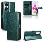 For ZTE Anshin Family A303ZT JP Version Honeycomb Dot Texture Leather Phone Case(Green) - 1