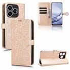 For ZTE Axon 60 4G Honeycomb Dot Texture Leather Phone Case(Gold) - 1