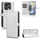 For ZTE Blade A75 Honeycomb Dot Texture Leather Phone Case(Silver) - 1