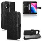 For ZTE Blade A35 Lite / A35 Core Honeycomb Dot Texture Leather Phone Case(Black) - 1