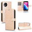 For ZTE Blade A35 Lite / A35 Core Honeycomb Dot Texture Leather Phone Case(Gold) - 1