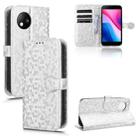 For ZTE Blade A35 Lite / A35 Core Honeycomb Dot Texture Leather Phone Case(Silver) - 1