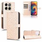 For ZTE Blade V70 Honeycomb Dot Texture Leather Phone Case(Gold) - 1