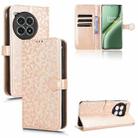 For OnePlus Ace 3 Pro Honeycomb Dot Texture Leather Phone Case(Gold) - 1