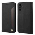 For Samsung Galaxy S24 5G Skin Feel Splicing Leather Phone Case(Black) - 1