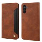 For Samsung Galaxy S24+ 5G Skin Feel Splicing Leather Phone Case(Brown) - 1