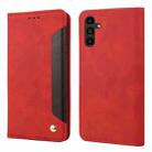 For Samsung Galaxy S24+ 5G Skin Feel Splicing Leather Phone Case(Red) - 1