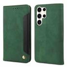 For Samsung Galaxy S24 Ultra 5G Skin Feel Splicing Leather Phone Case(Green) - 1