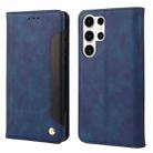 For Samsung Galaxy S24 Ultra 5G Skin Feel Splicing Leather Phone Case(Blue) - 1