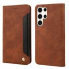 For Samsung Galaxy S24 Ultra 5G Skin Feel Splicing Leather Phone Case(Brown) - 1