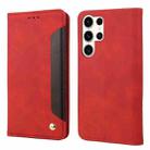 For Samsung Galaxy S24 Ultra 5G Skin Feel Splicing Leather Phone Case(Red) - 1