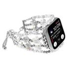 For Apple Watch SE 2023 44mm Butterfly Chain Bracelet Metal Watch Band(Transparent Silver) - 1